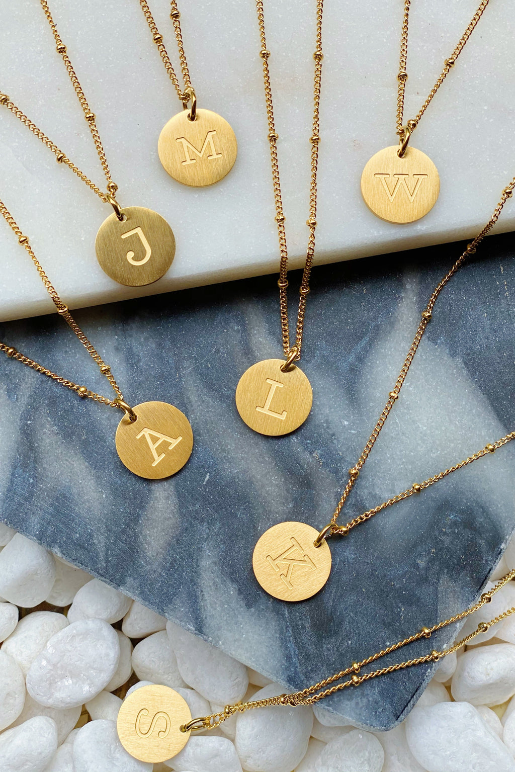 Singular Charm Initial Necklace, close-up