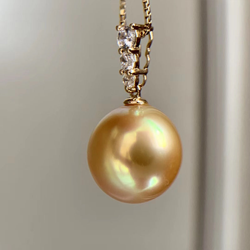 18K Gold Plated S925 Silver Pearl Pendant Necklace