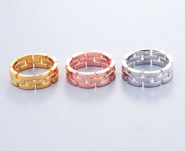 Stitch-Detail Unisex Couple Rings