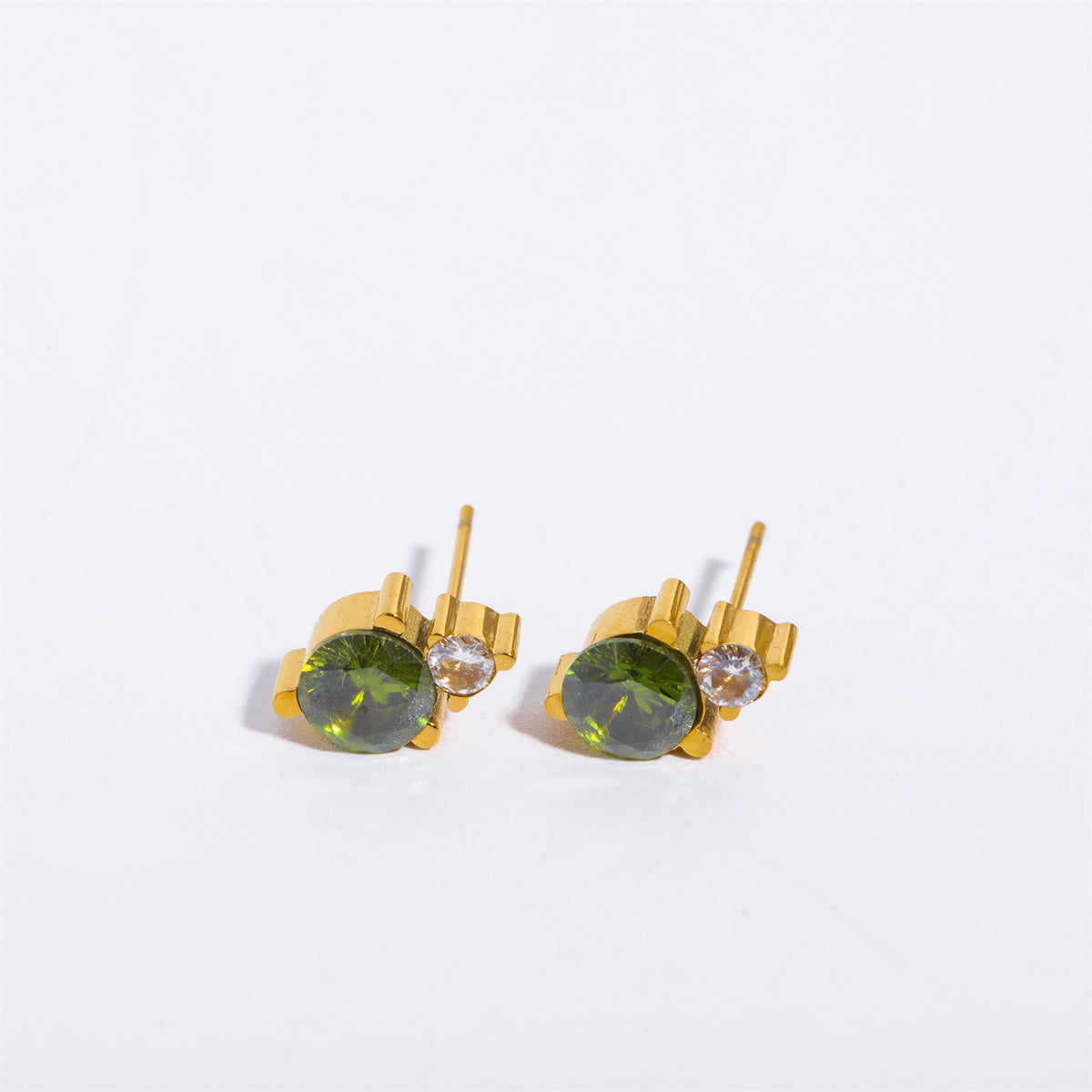 December Birthstone Stud Earrings, close-up
