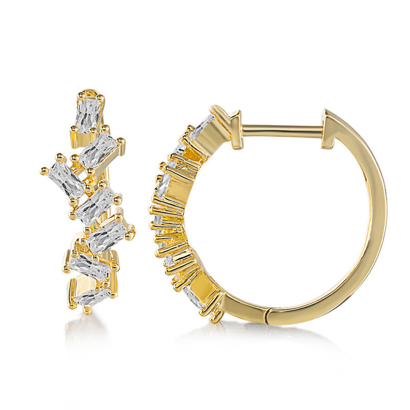Geometric CZ Drop Earrings