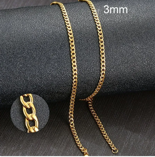Cuban Chain Necklace, Unisex, side view