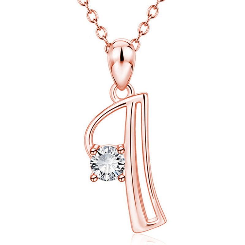 Initial Letter Necklace in 18k Gold with Zirconia