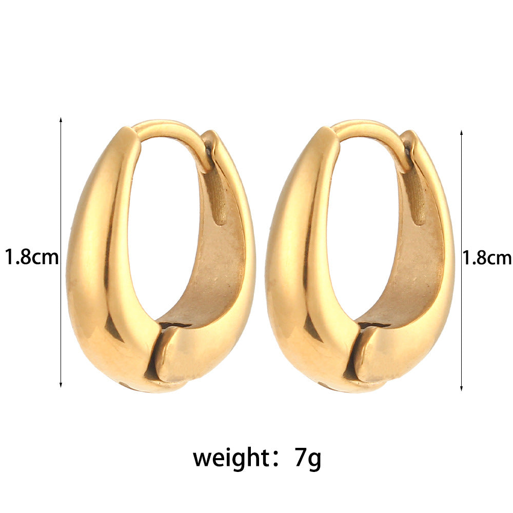 Minimalist Stainless Steel Earrings, side view