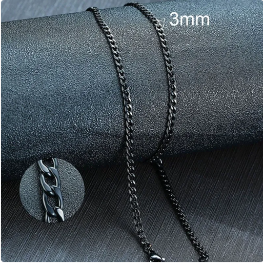 Cuban Chain Necklace, Unisex, close-up