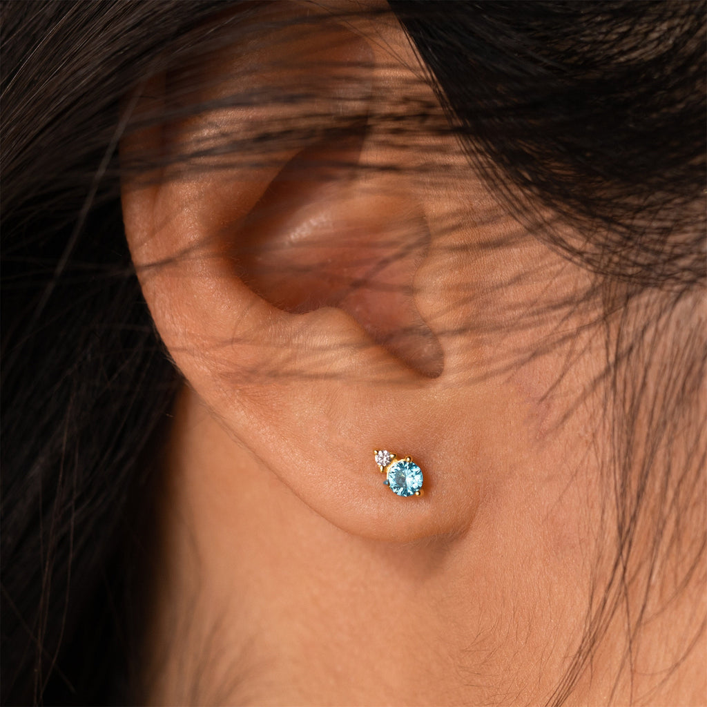 December Birthstone Stud Earrings