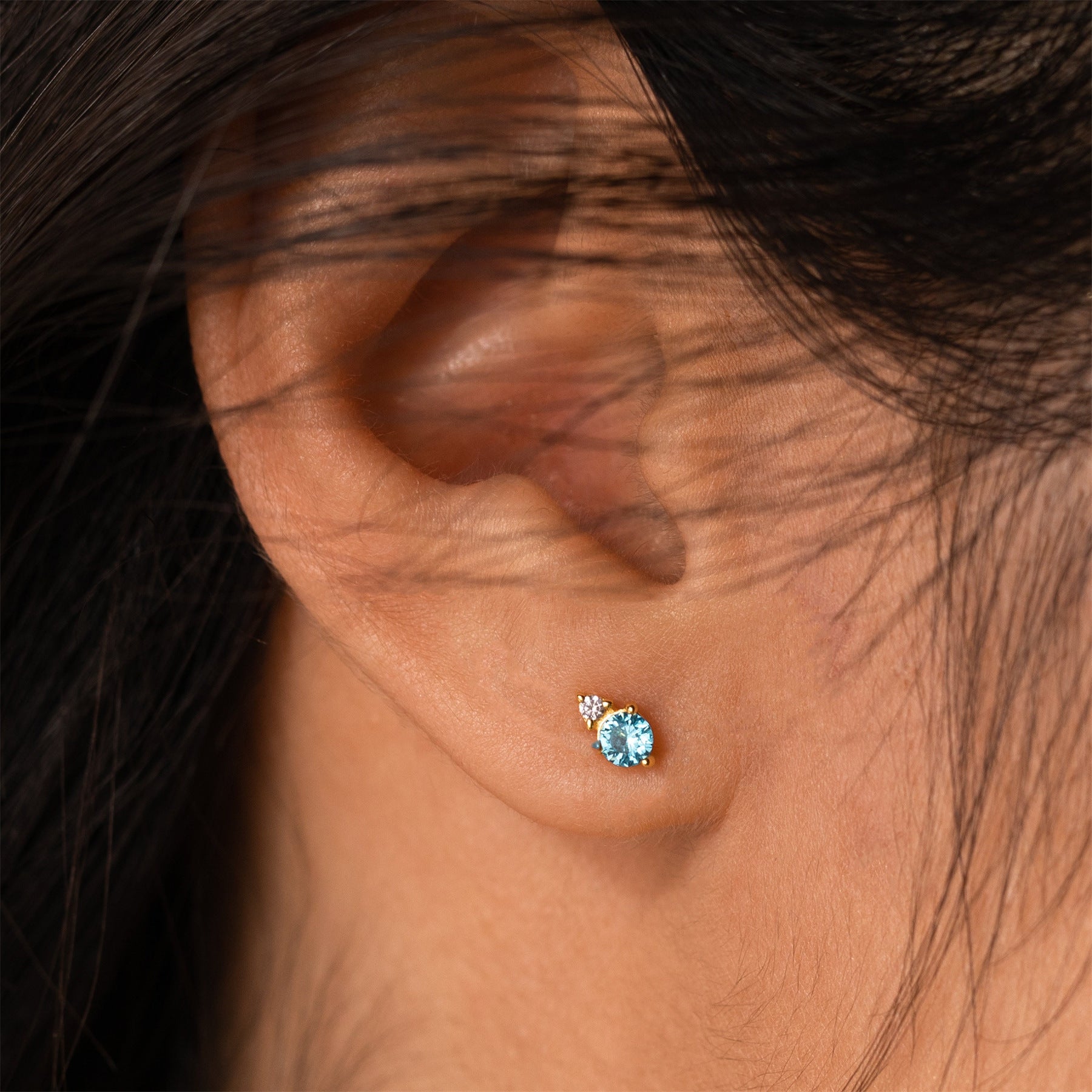 December Birthstone Stud Earrings