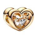 Floating Heart Charm, Sterling Silver, close-up