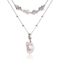 Baroque Pearl Pendant Necklace, close-up