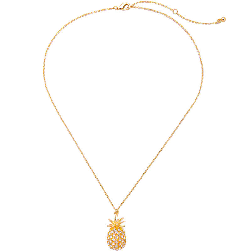 Hollow Pendant Necklace, Diamond-Inlaid, side view