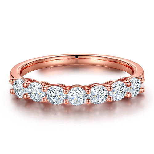 7-Stone Moissanite Anniversary Ring, close-up