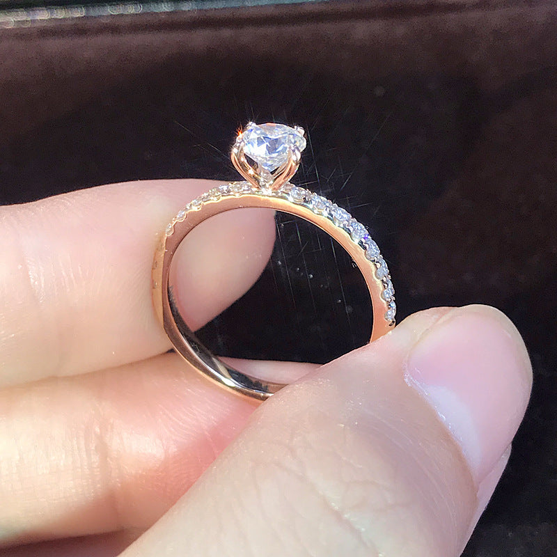 Minimalist Simulated Diamond Wedding Ring