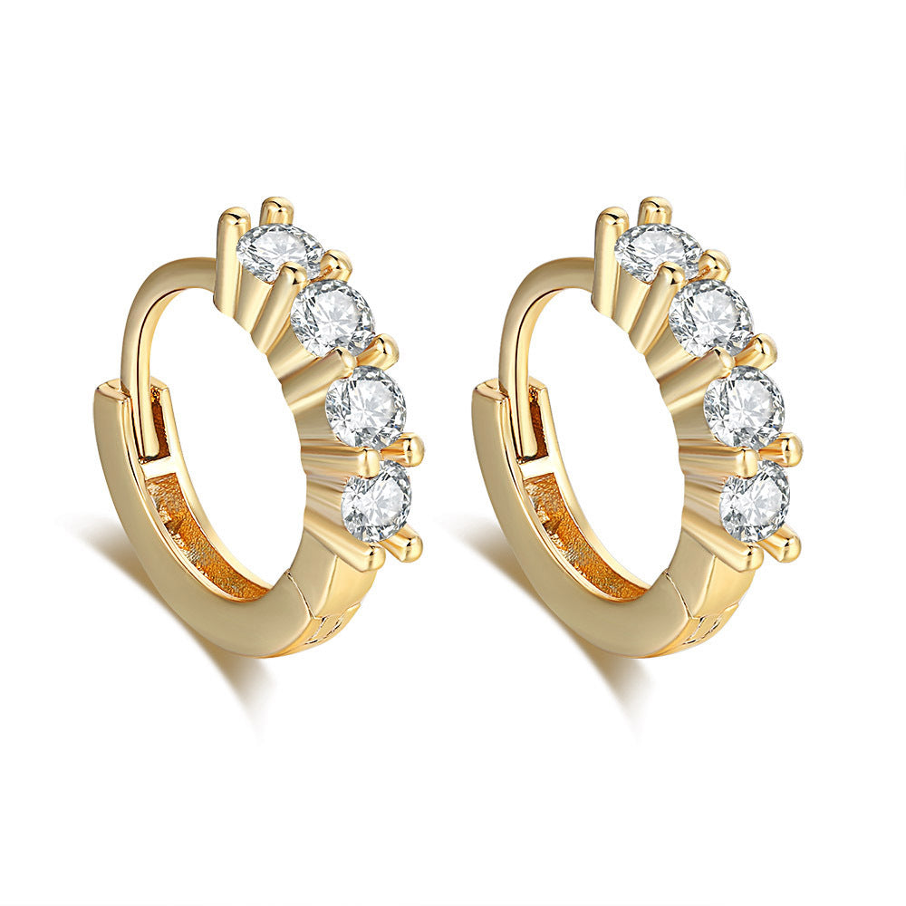Crescent Moon Stud Earrings, side view
