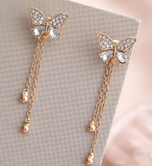 14K Gold-Plated Statement Earrings, close-up