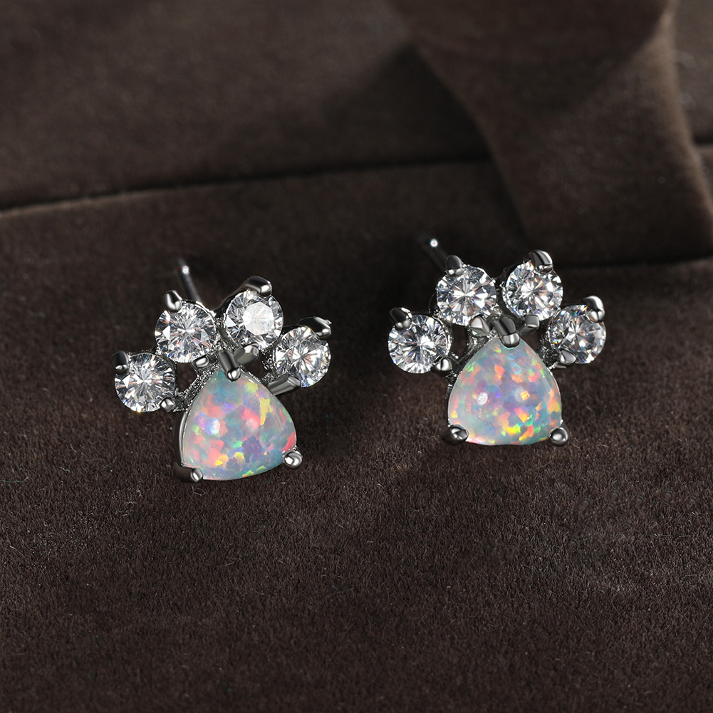 Cat Paw Print Stud Earrings