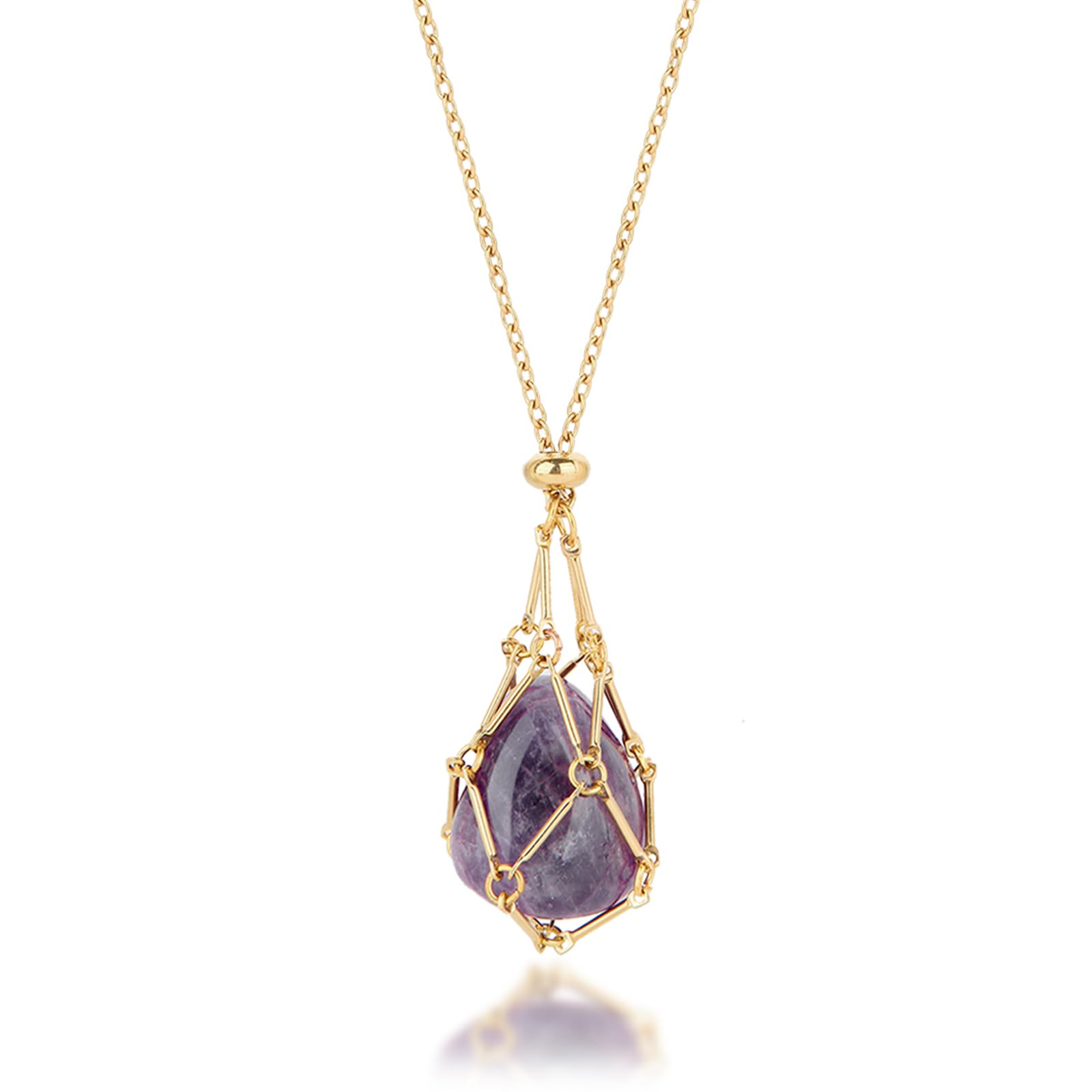Interchangeable Crystal Cage Necklace, close-up