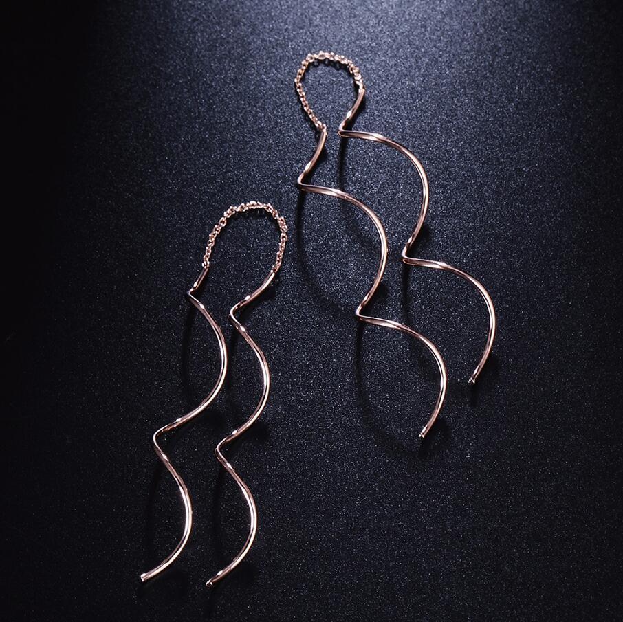 Wave Drop Earrings, Gold-Plated