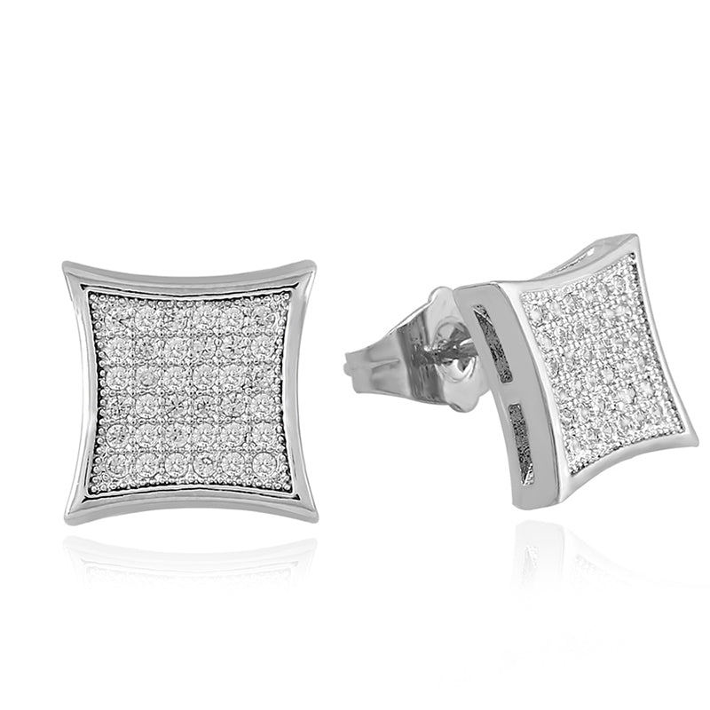 Gold-Plated CZ Stud Earrings