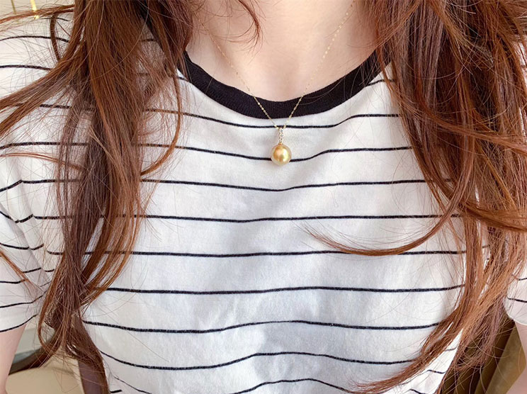 18K Gold Plated S925 Silver Pearl Pendant Necklace