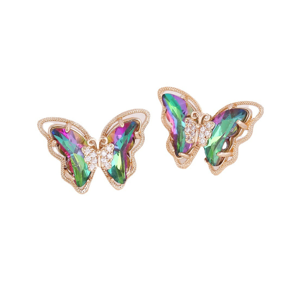 2022 Trendy 925 Silver Gradient Butterfly Earrings
