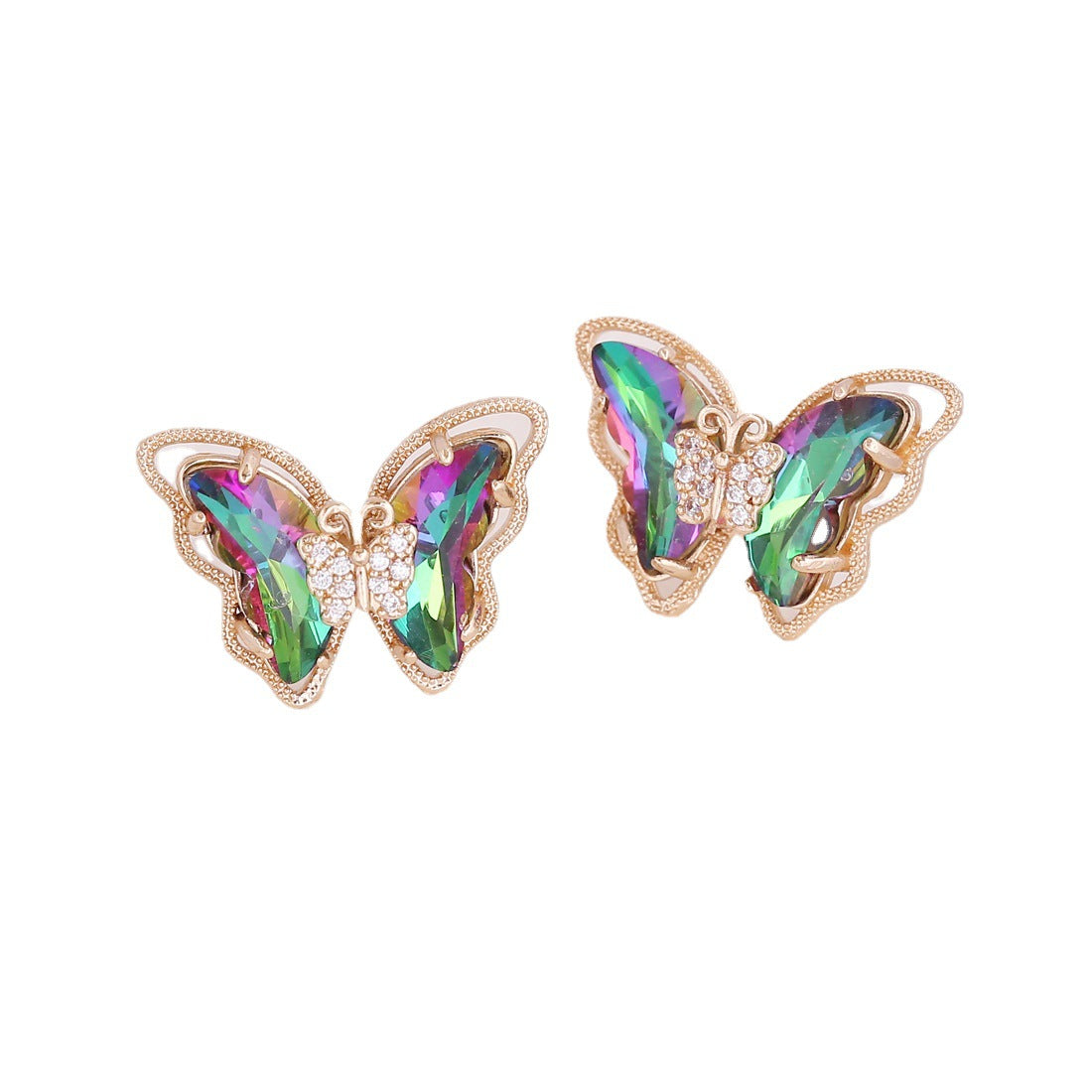 2022 Trendy 925 Silver Gradient Butterfly Earrings