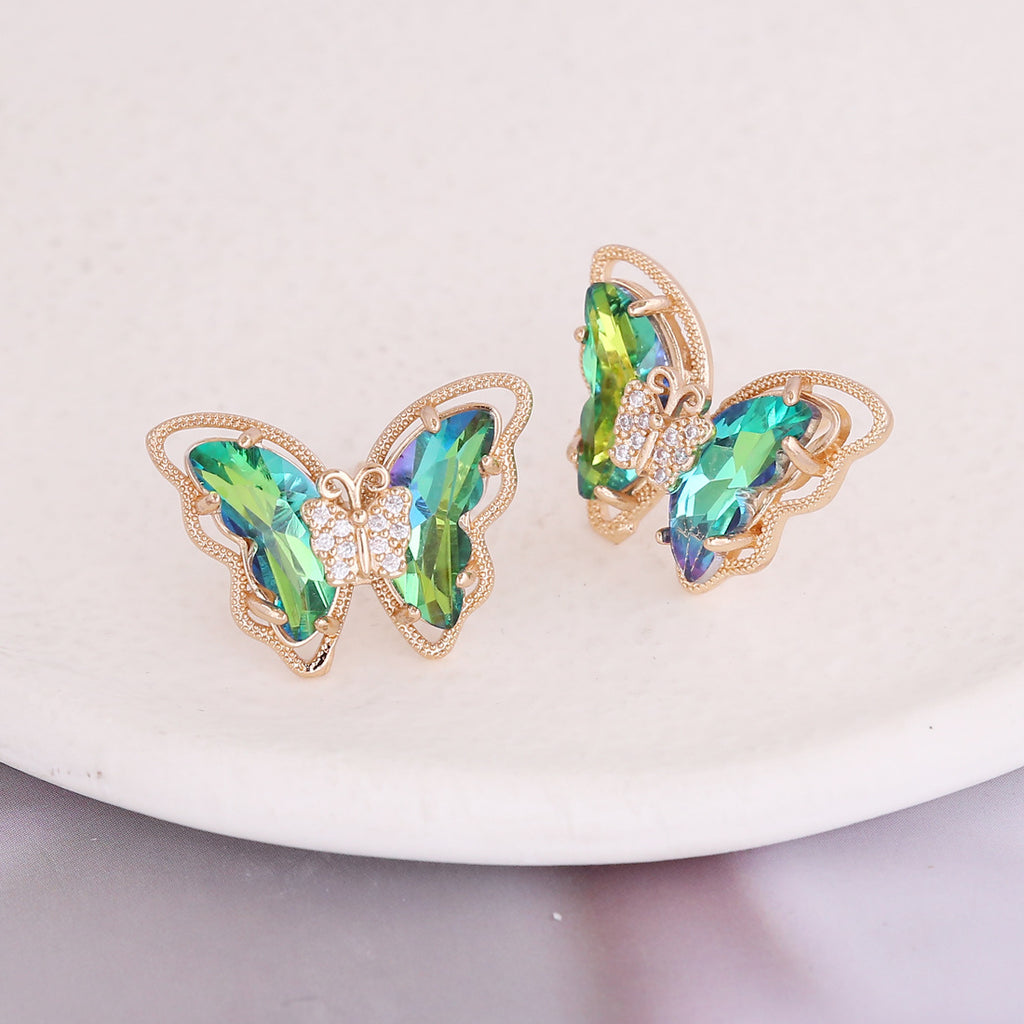 2022 Trendy 925 Silver Gradient Butterfly Earrings