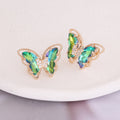 2022 Trendy 925 Silver Gradient Butterfly Earrings