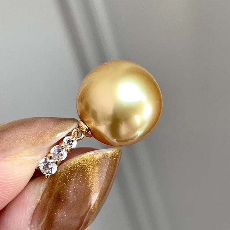 18K Gold Plated S925 Silver Pearl Pendant Necklace