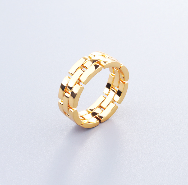 Stitch-Detail Unisex Couple Rings