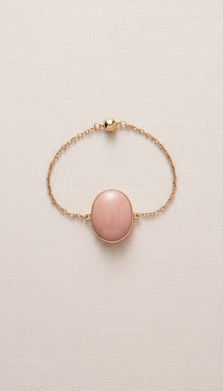Blush Enamel Pendant Bracelet