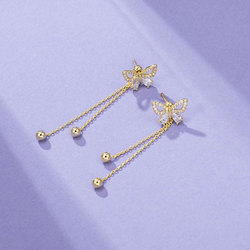 14K Gold-Plated Statement Earrings, worn view