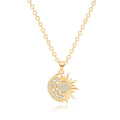 Celestial Moon, Star & Sun Necklace, close-up