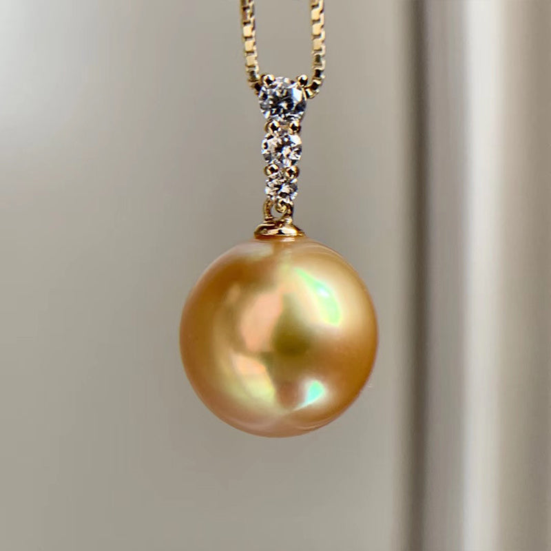 18K Gold Plated S925 Silver Pearl Pendant Necklace