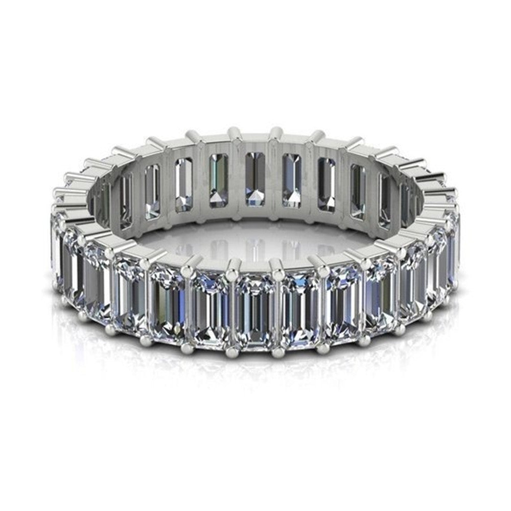Platinum Zirconia Couple Rings, side view