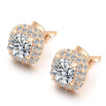 Zirconia Stud Earrings – Platinum or Rose Gold