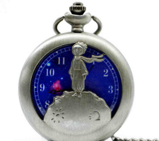 Vintage-Style Pocket Watch Necklace, side view