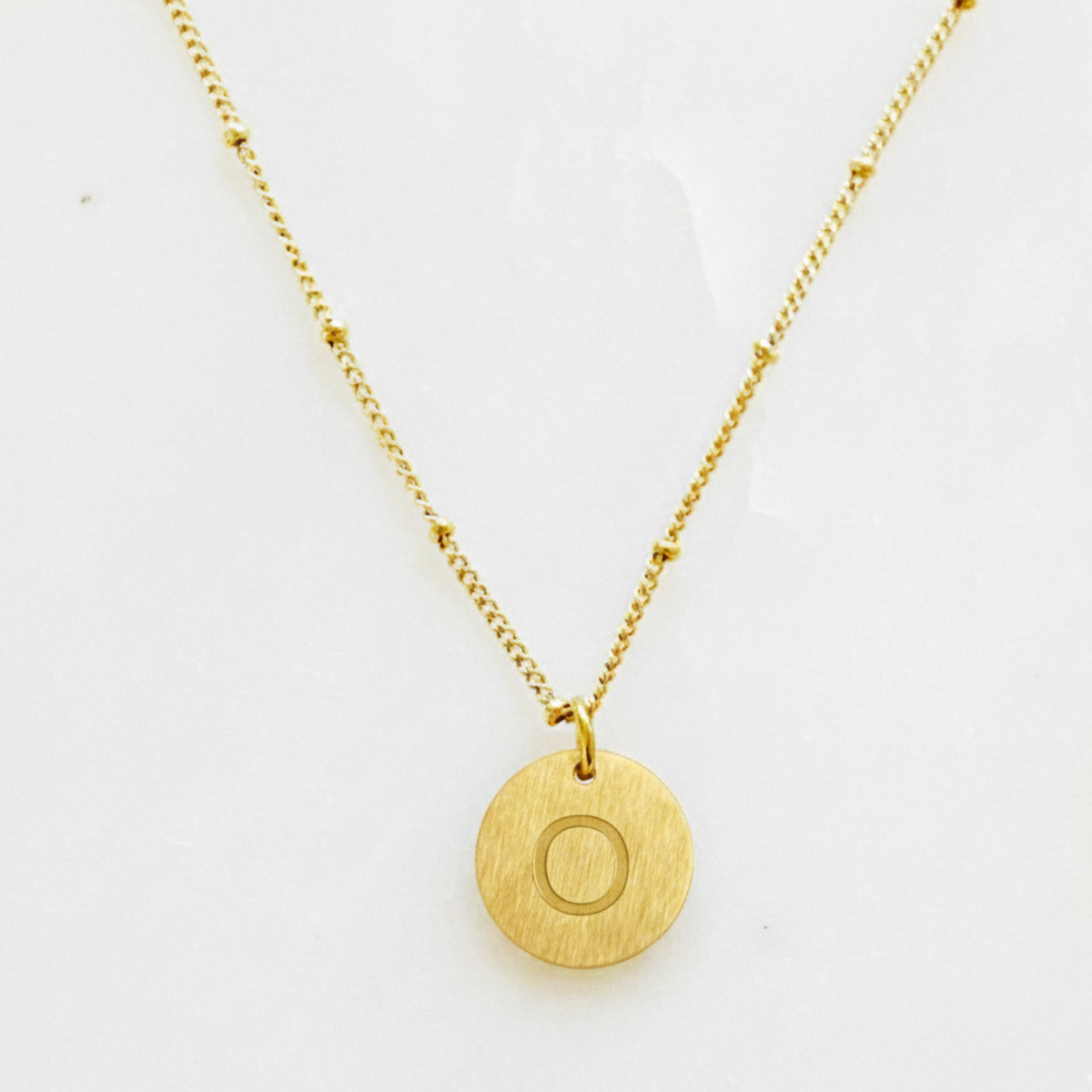 Singular Charm Initial Necklace, worn view