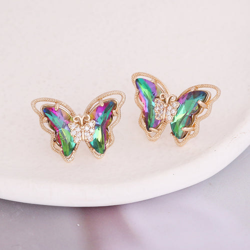 2022 Trendy 925 Silver Gradient Butterfly Earrings