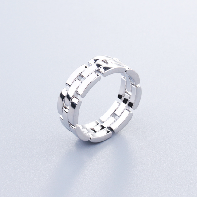 Stitch-Detail Unisex Couple Rings