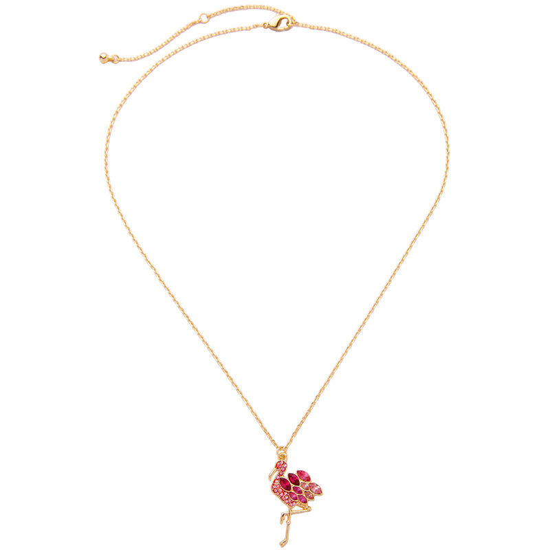 Hollow Pendant Necklace, Diamond-Inlaid, worn view