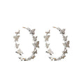 Diamond Circle Butterfly Earrings - Unique Niche Design