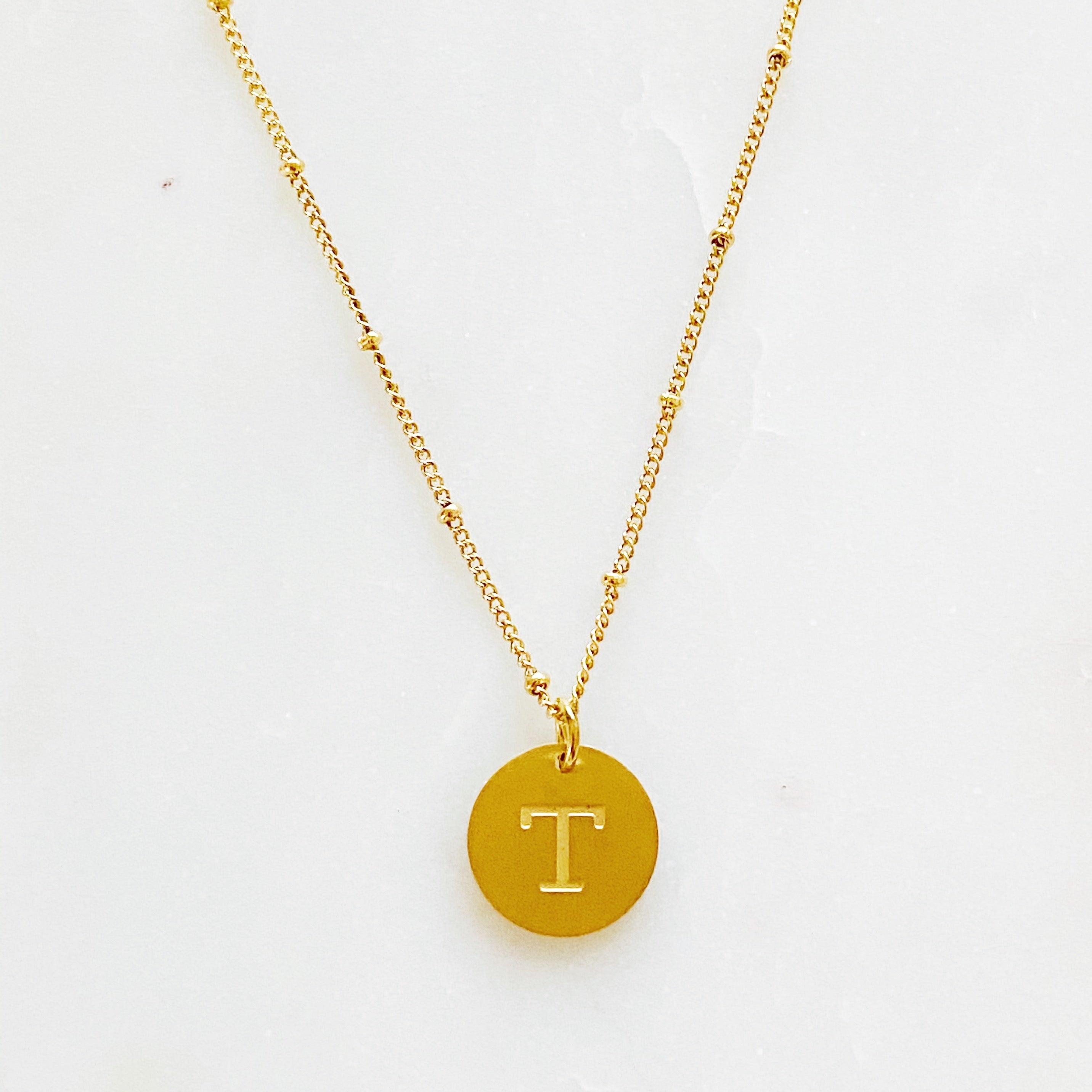 Singular Charm Initial Necklace, detail view