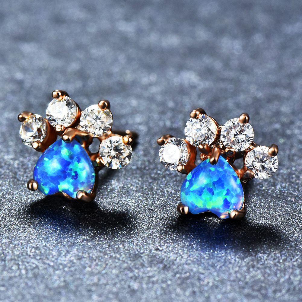 Cat Paw Print Stud Earrings
