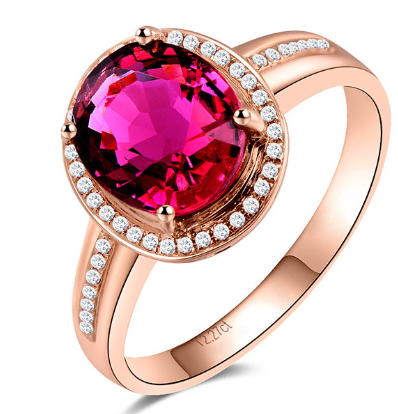 Red Crystal Gemstone Ring, side view