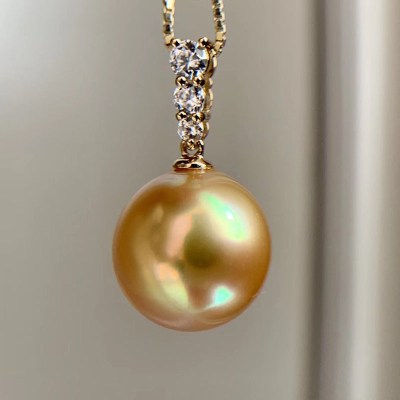 18K Gold Plated S925 Silver Pearl Pendant Necklace