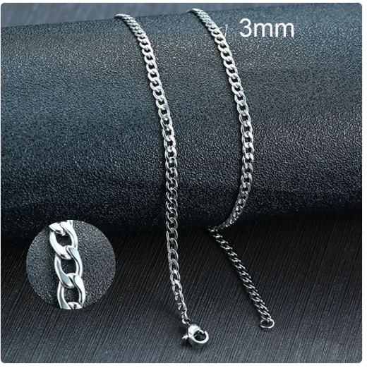 Cuban Chain Necklace, Unisex, worn view