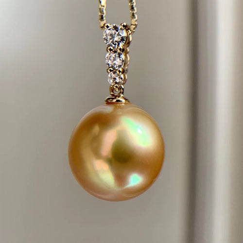 18K Gold Plated S925 Silver Pearl Pendant Necklace