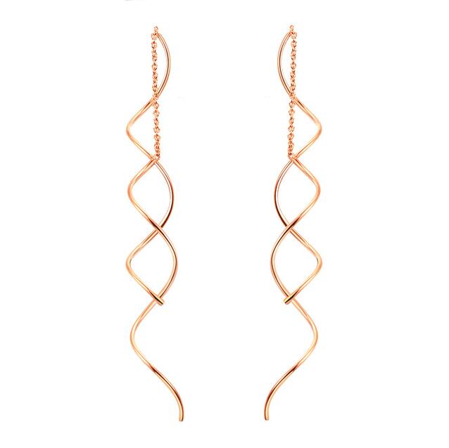 Wave Drop Earrings, Gold-Plated, side view