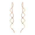 Wave Drop Earrings, Gold-Plated, detail view