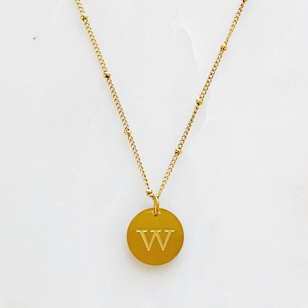 Singular Charm Initial Necklace, side view